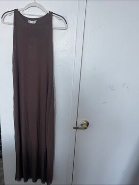 Caroline Constas Chocolate Brown Sleeveless Maxi Dress